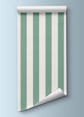 Papel de Parede Infantil - Listrado Largo Regular Verde Bosque